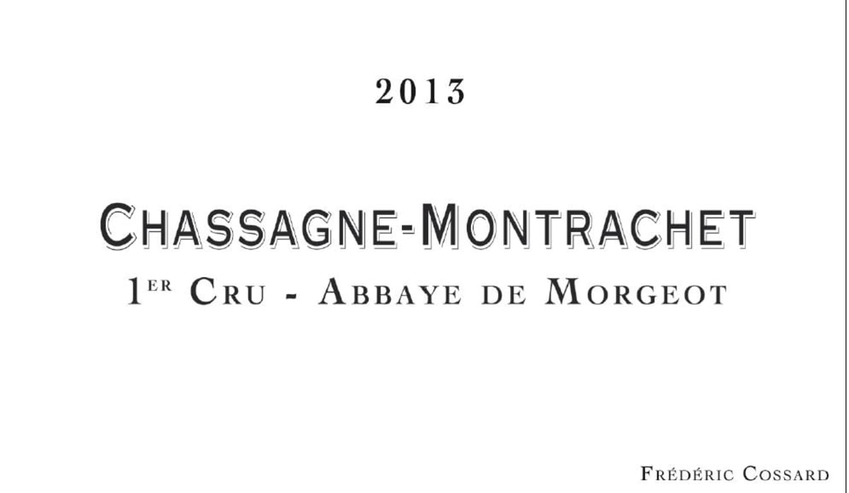 Domaine de Chassorney Chassagne-Montrachet Abbaye de Morgeot Premier CRU 2013 Front Label