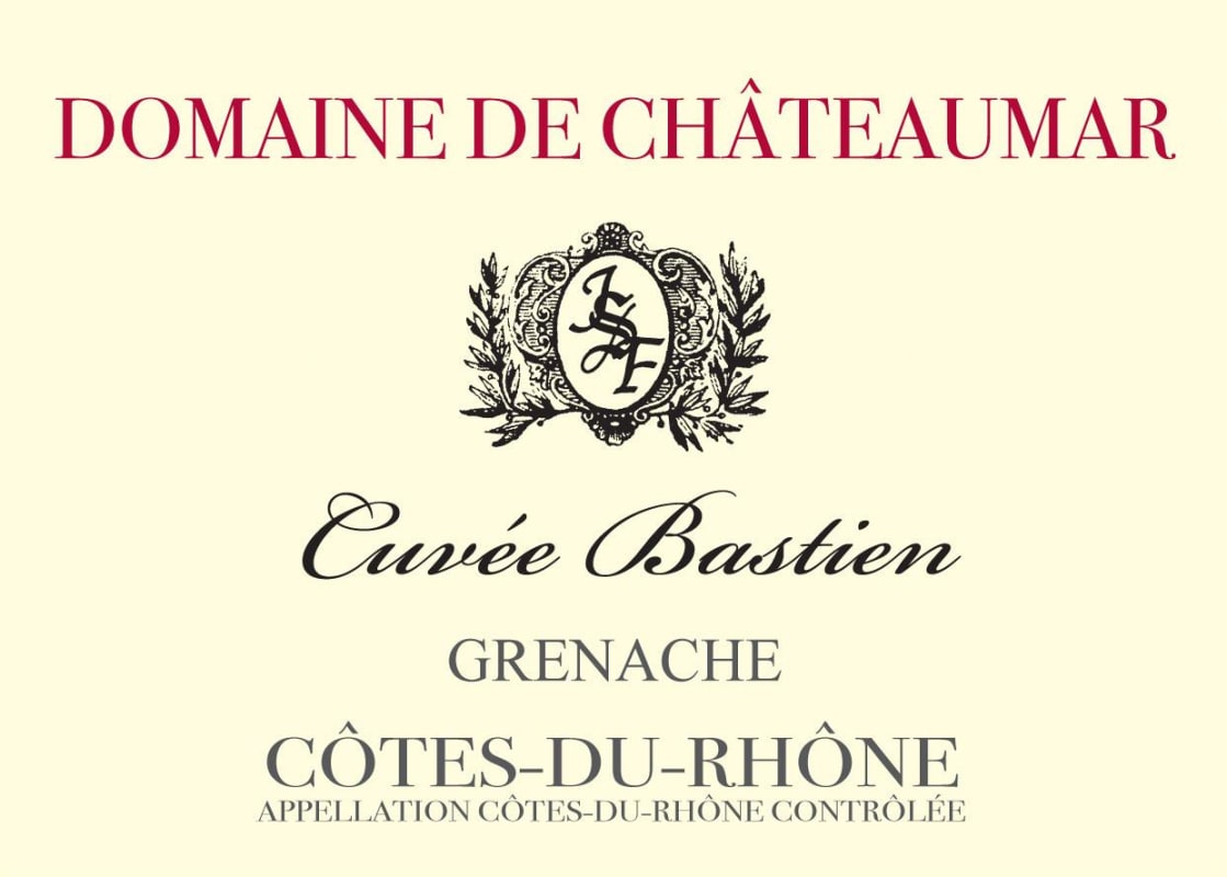 Domaine de Chateaumar Cotes-du-Rhone Cuvee Bastien 2013 Front Label