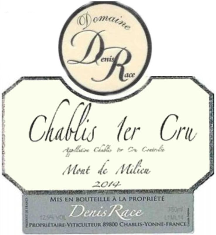 Domaine de Claire Chablis Mont de Milieu Premier Cru 2014 Front Label