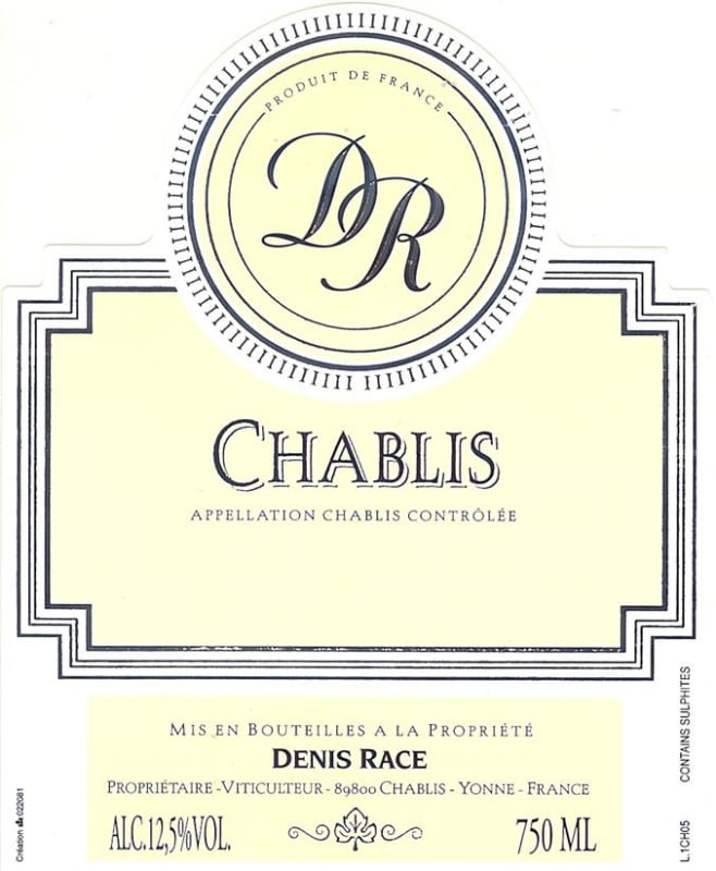 Domaine de Claire Chablis 2013 Front Label