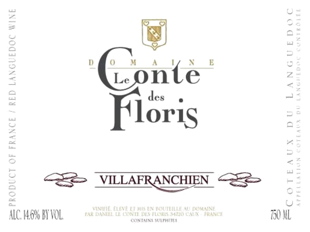 Domaine de Conte de Floris Coteaux du Languedoc Villafranchien 2013 Front Label