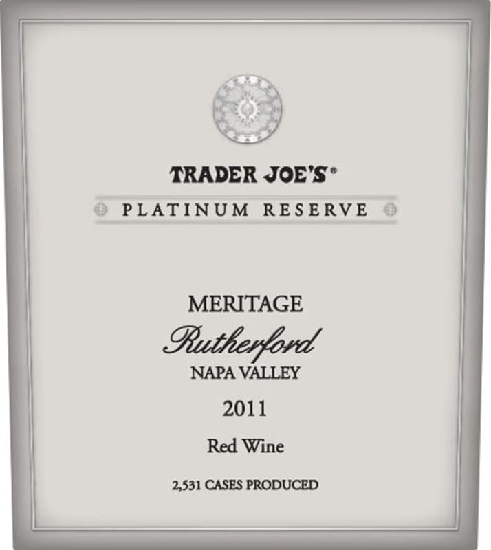 Trader Joe's Rutherford Platinum Reserve Meritage 2011 Front Label