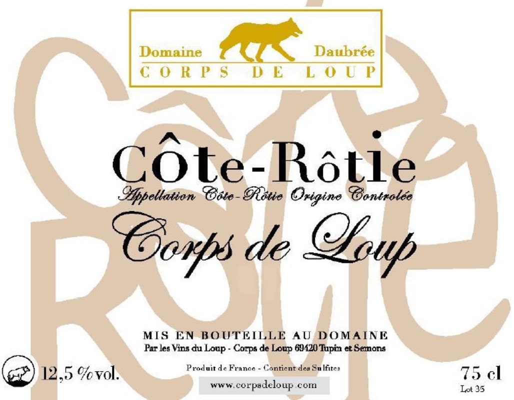 Domaine de Corps de Loup Cote-Rotie Cuvee Corps de Loup 2011 Front Label