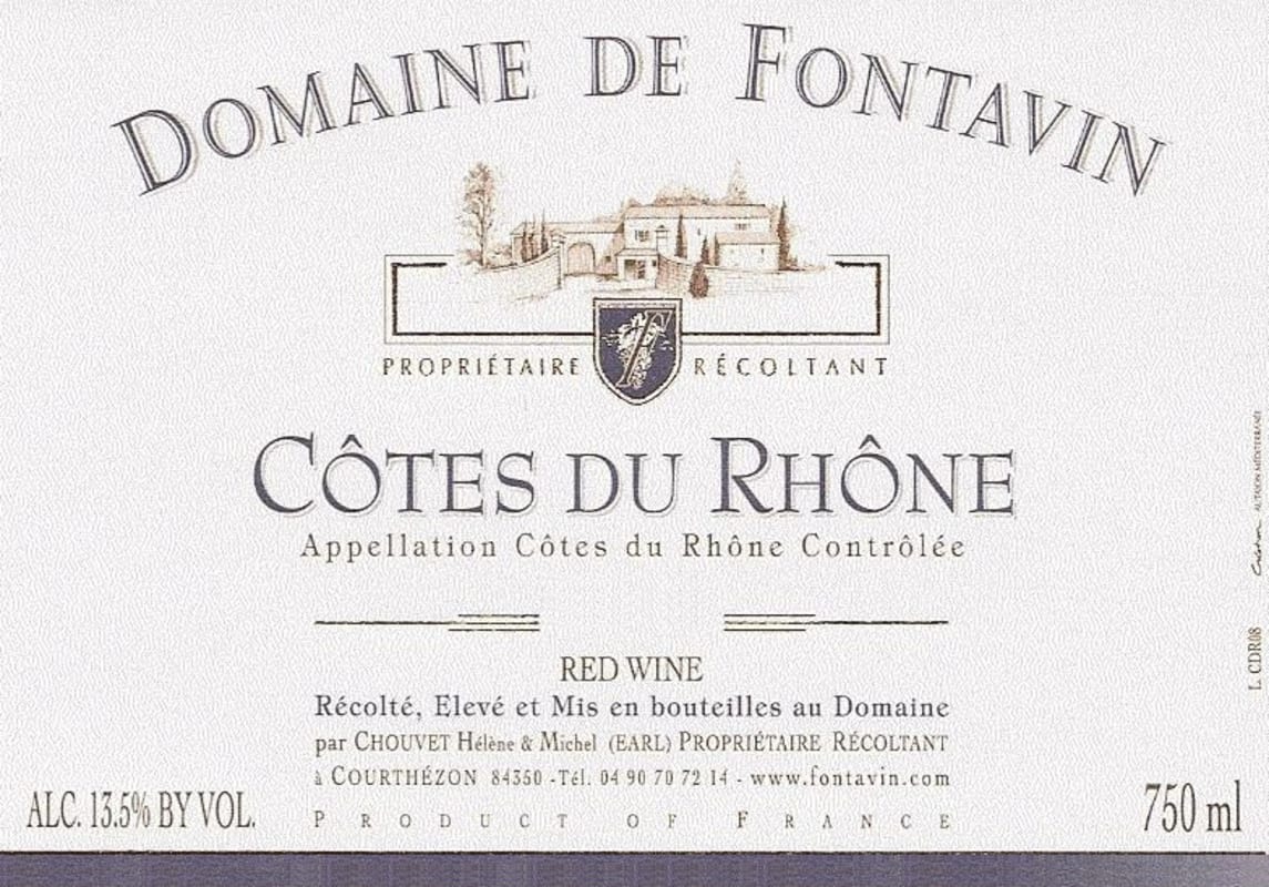 Domaine de Fontavin Cotes du Rhone 2013 Front Label
