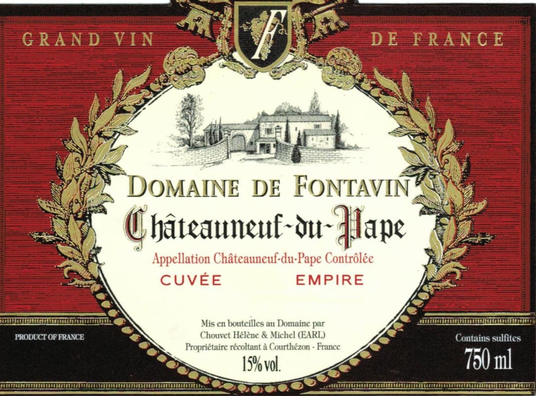 Domaine de Fontavin Chateauneuf-du-Pape Cuvee Empire 2012 Front Label