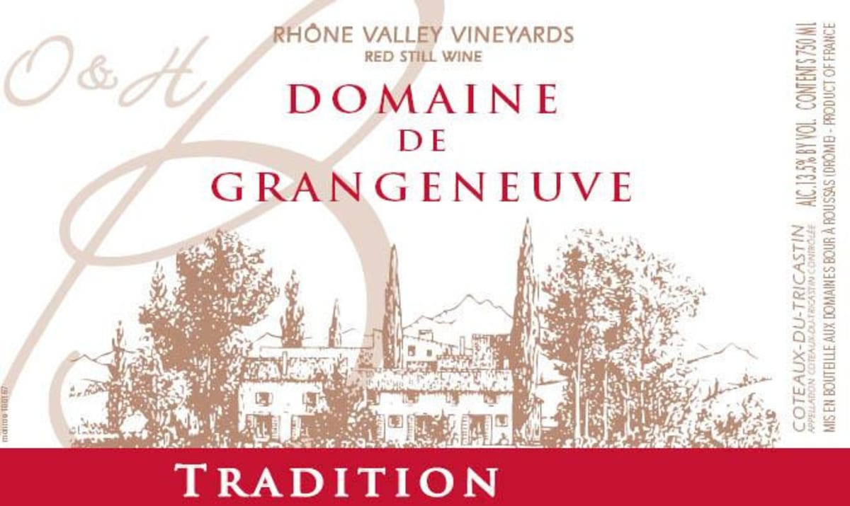 Dom. de Grangeneuve Tricastin-Grignan-les-Adhemar Tradition 2008 Front Label