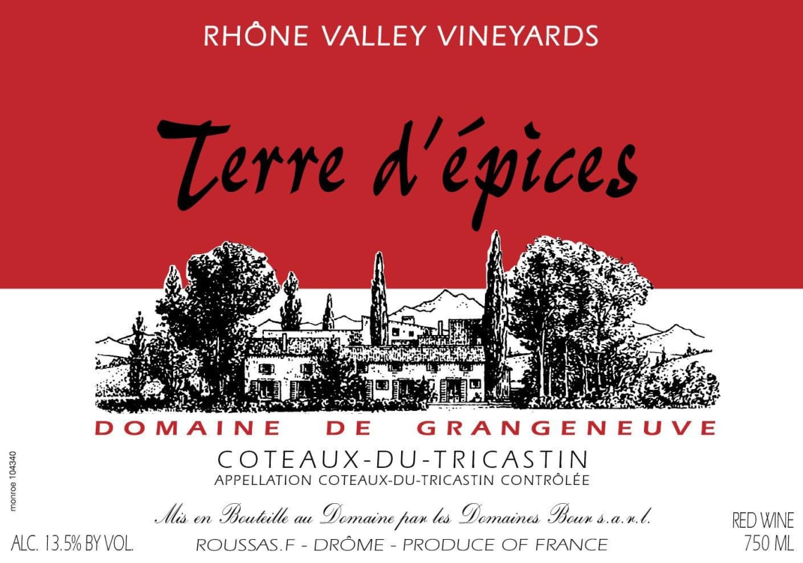 Dom. de Grangeneuve Tricastin-Grignan-les-Adhemar Les Terres d'Epices 2006 Front Label