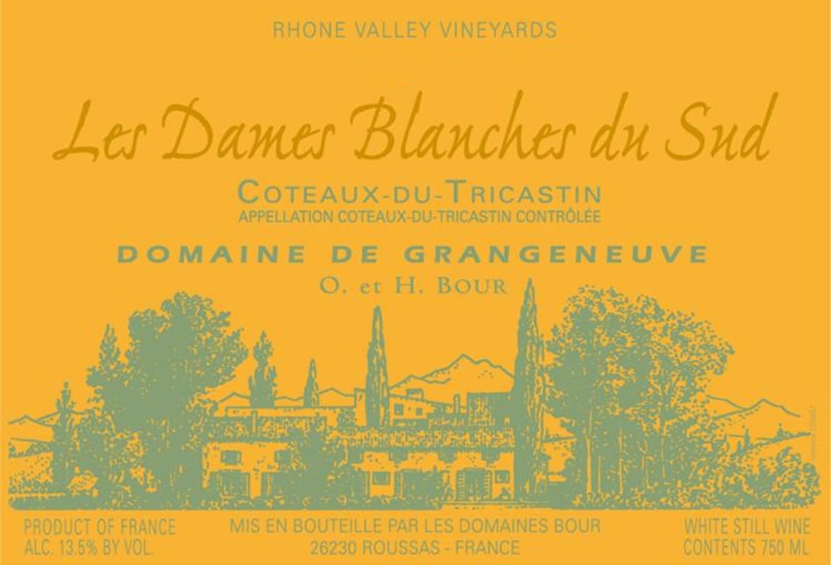 Dom. de Grangeneuve Tricastin-Grignan-les-Adhemar Les Dames Blanches du Sud 2010 Front Label