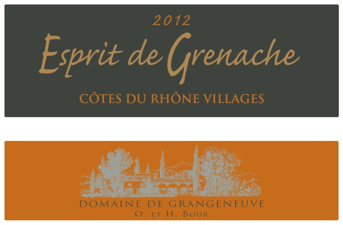 Dom. de Grangeneuve Cotes du Rhone Villages Esprit de Grenache 2012 Front Label