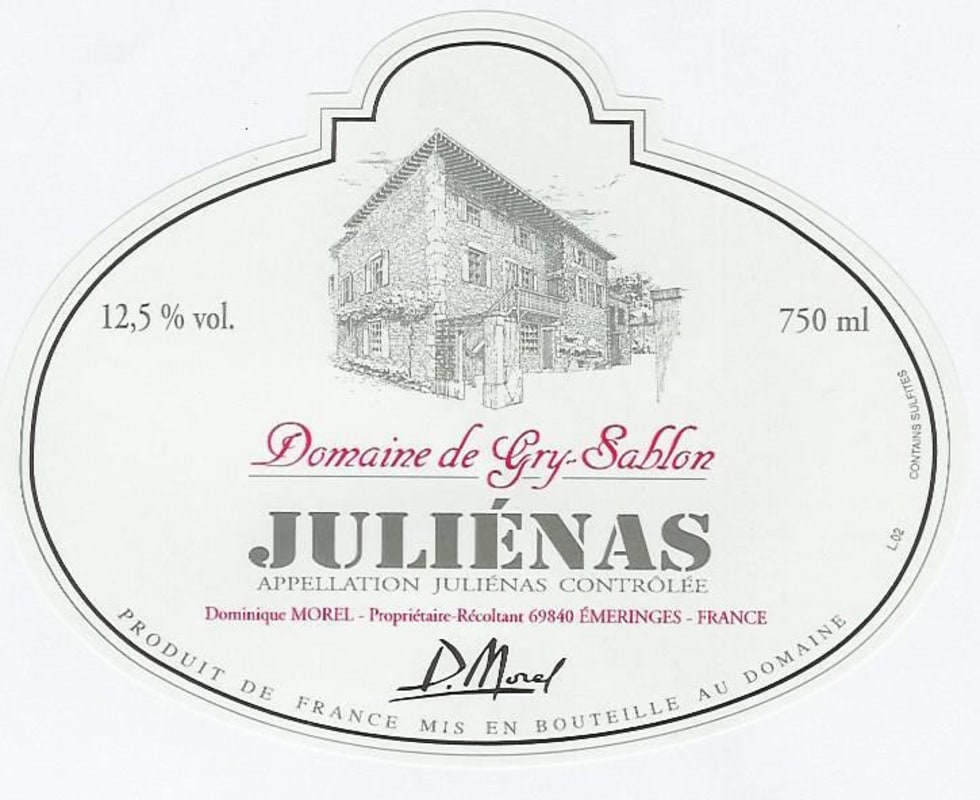 Domaine de Gry-Sablon Julienas 2006 Front Label