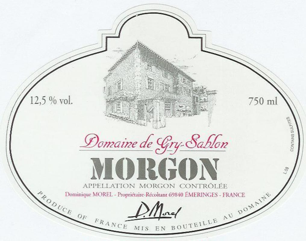 Domaine de Gry-Sablon Morgon 2008 Front Label