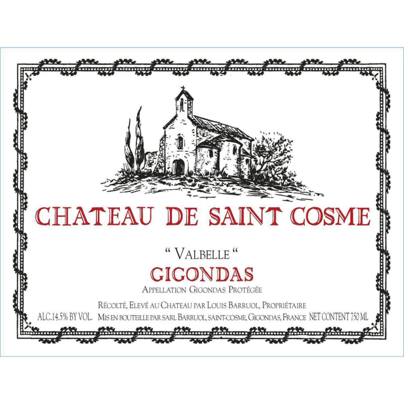 Chateau de Saint Cosme Gigondas Valbelle 2015 Front Label