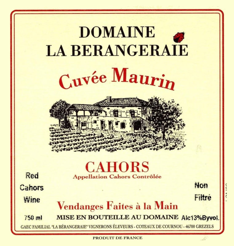 Domaine de La Berangeraie Cuvee Maurin 2012 Front Label