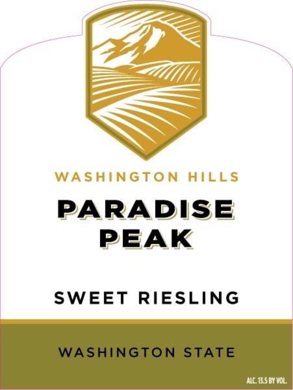 Washington Hills Paradise Peak Sweet Riesling 2012 Front Label