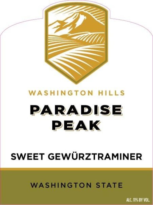 Washington Hills Paradise Peak Sweet Gewurztraminer 2013 Front Label