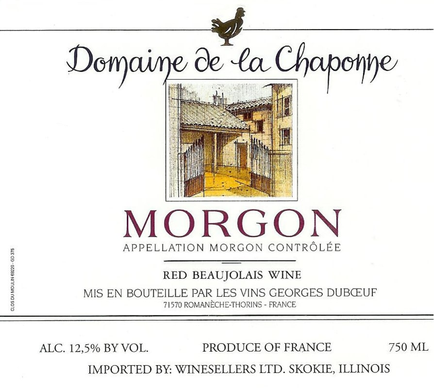 Domaine de la Chaponne Beaujolais Morgon 2012 Front Label