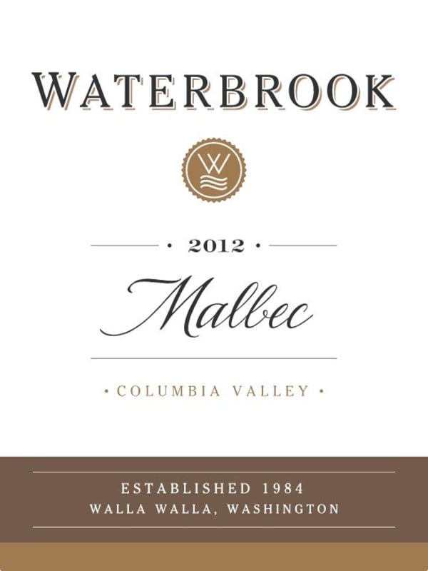 Waterbrook Malbec 2012 Front Label