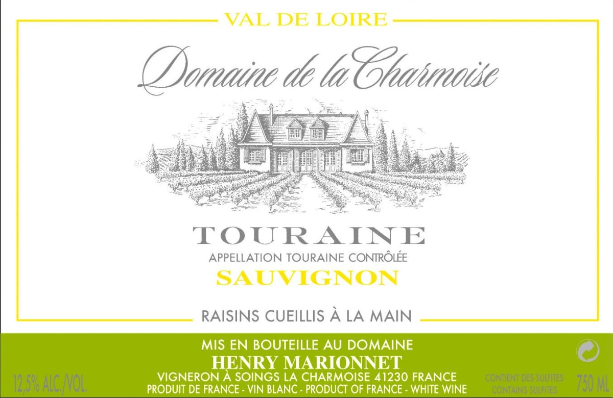 Domaine de la Charmoise Touraine Sauvignon Blanc 2015 Front Label