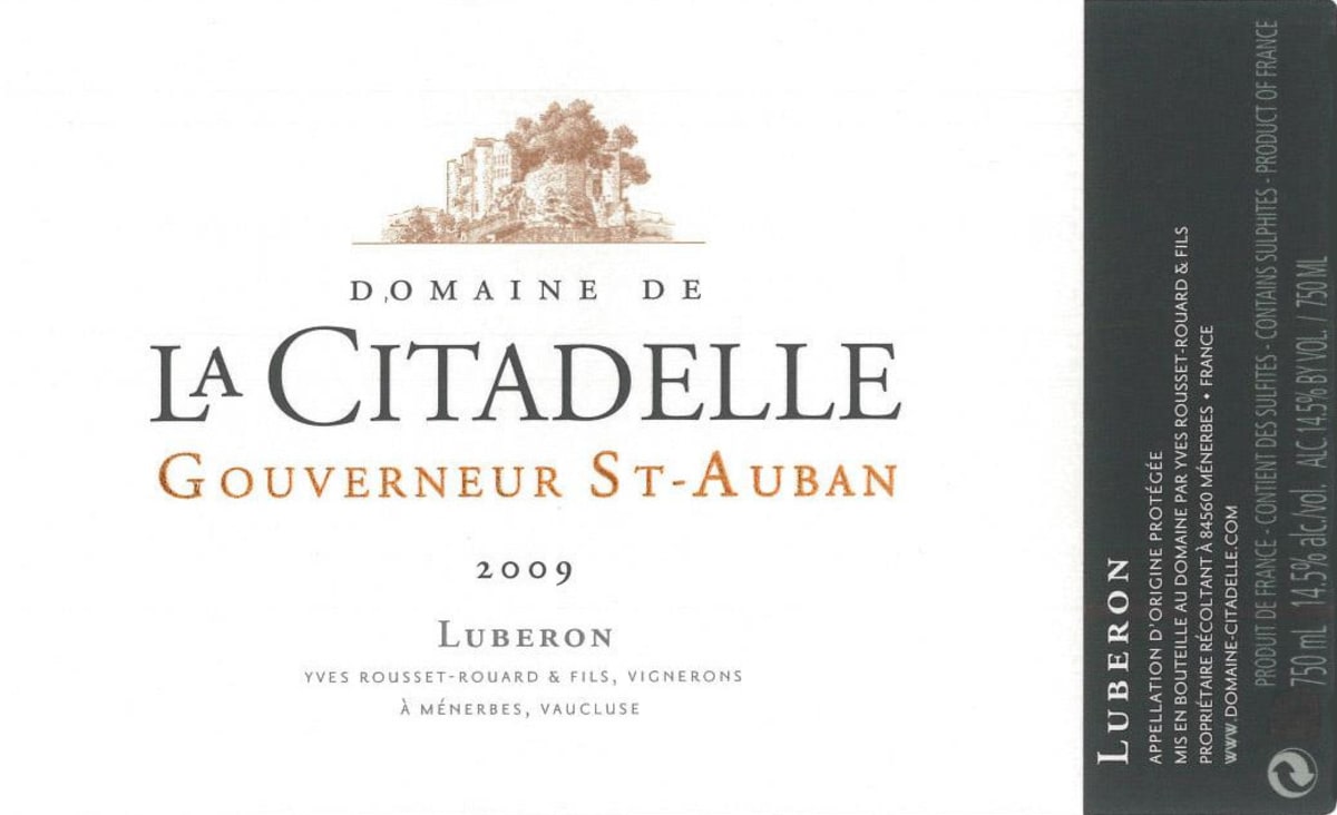 Domaine de la Citadelle Luberon Gouverneur Saint-Auban 2009 Front Label