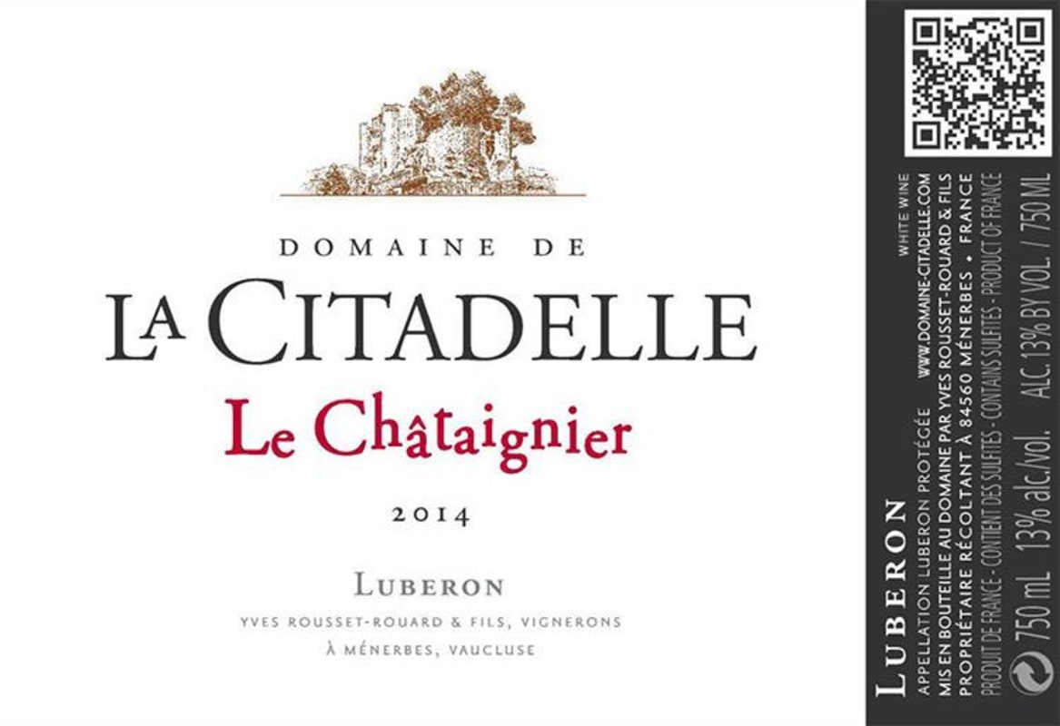 Domaine de la Citadelle Luberon Le Chataignier Cuvee Blanc 2014 Front Label