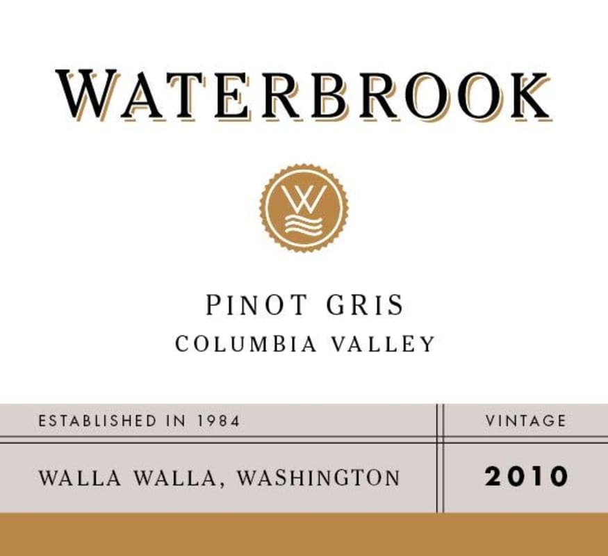 Waterbrook Pinot Gris 2010 Front Label