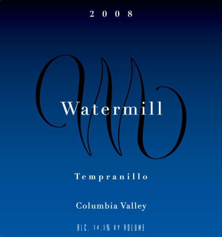 Watermill Tempranillo 2008 Front Label