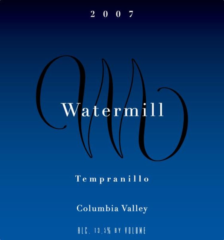 Watermill Tempranillo 2007 Front Label
