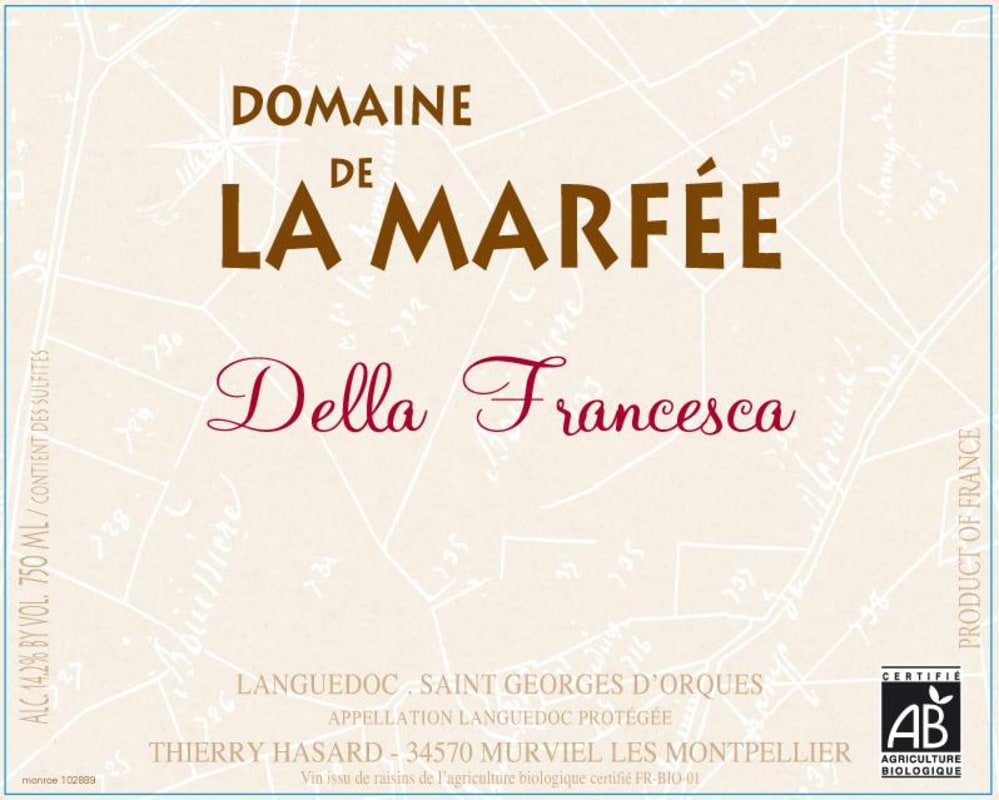 Domaine de La Marfee Saint-Georges d'Orques Della Francesca 2011 Front Label