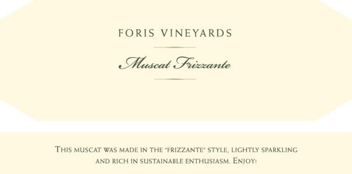 Foris Muscat Frissante 2016 Front Label