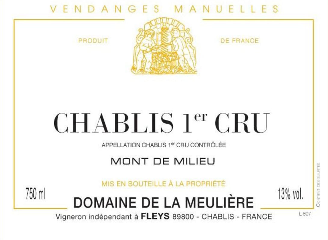 Domaine de la Meuliere Chablis Mont de Millieu Premier Cru 2011 Front Label