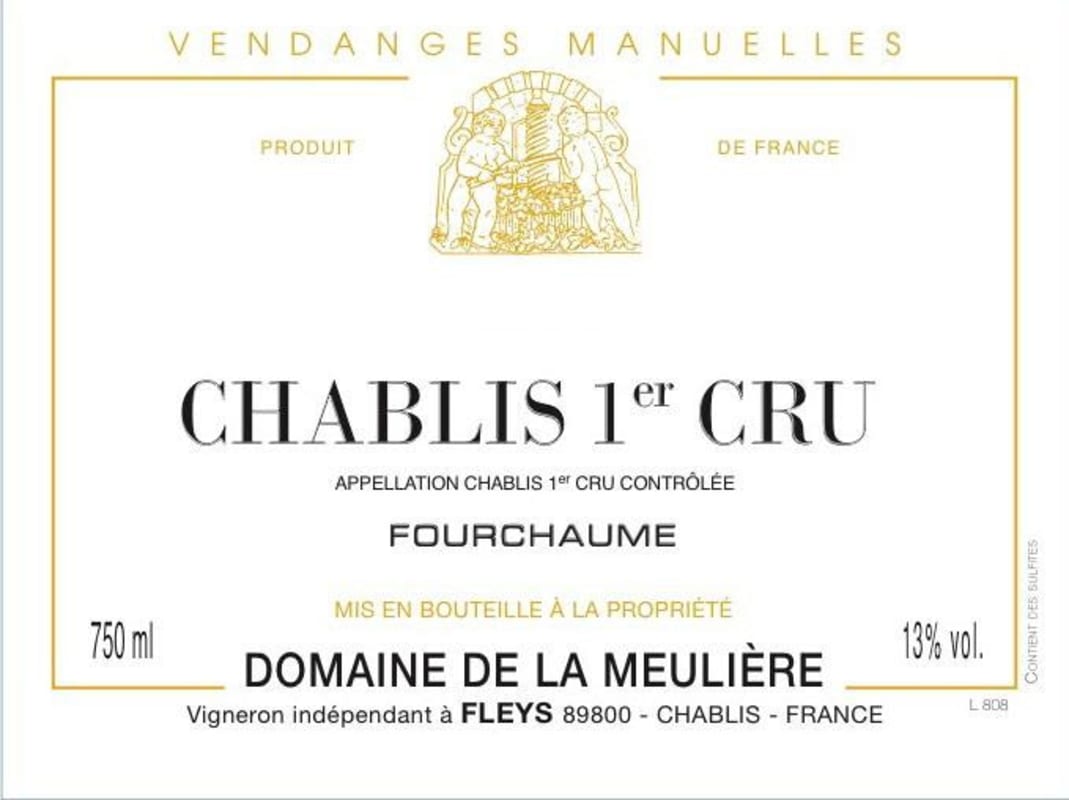 Domaine de la Meuliere Chablis Fourchaume Premier Cru 2014 Front Label