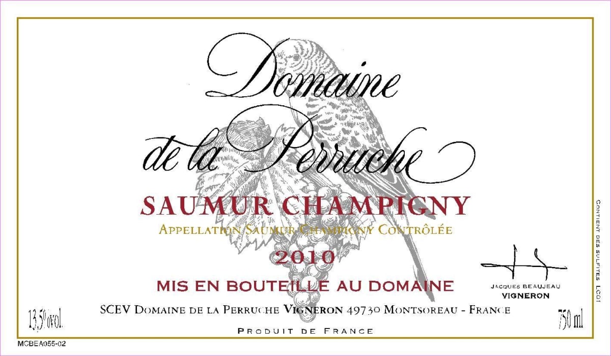 Domaine De La Perruche Saumur Champigny 2010 Front Label