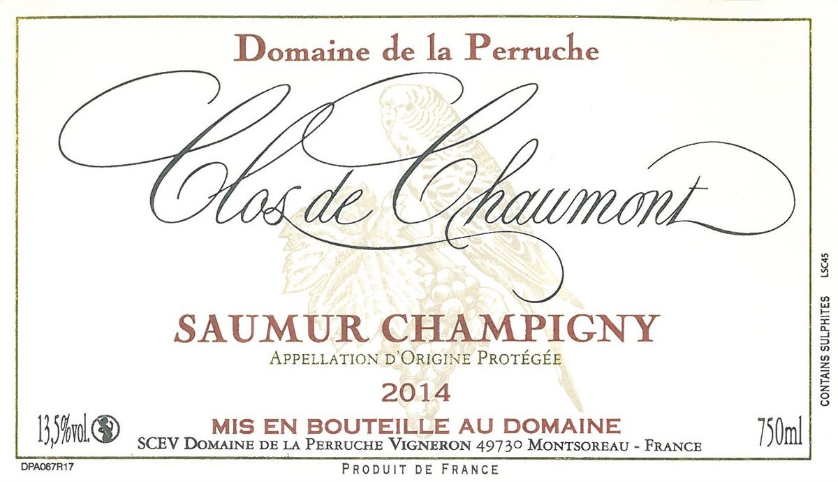 Domaine De La Perruche Saumur Champigny Clos de Chaumont 2014 Front Label