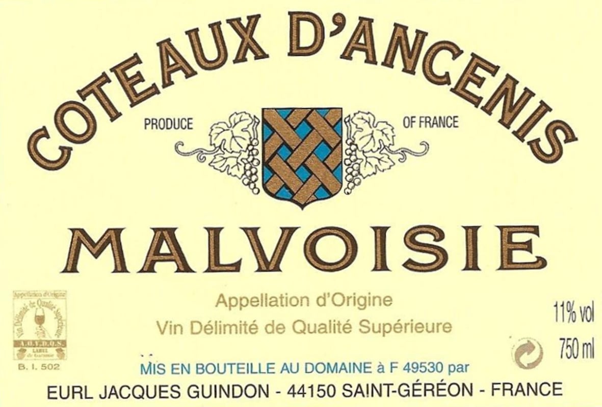 Domaine de la Pleiade Coteaux d'Ancenis Malvoisie 2008 Front Label