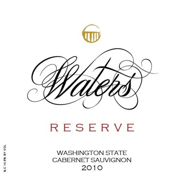 Waters Reserve Cabernet Sauvignon 2010 Front Label