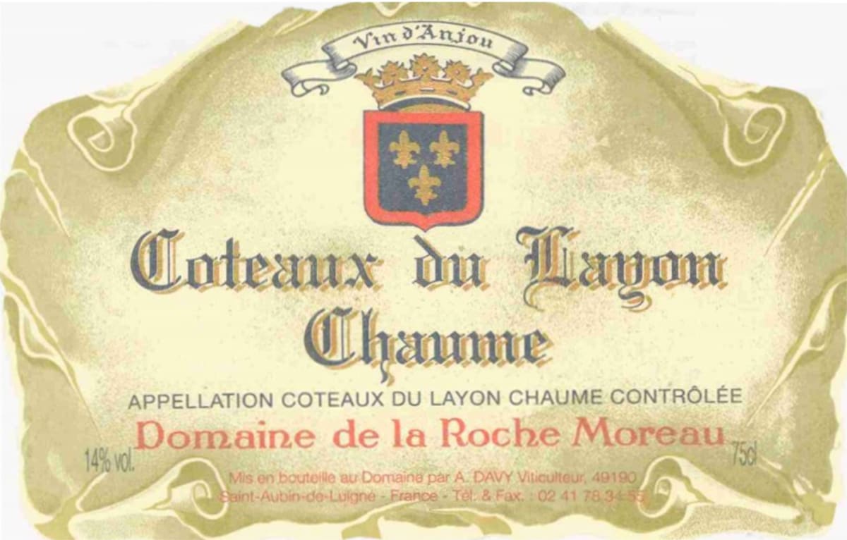 Domaine de la Roche Moreau Coteaux du Layon Chaume 2014 Front Label