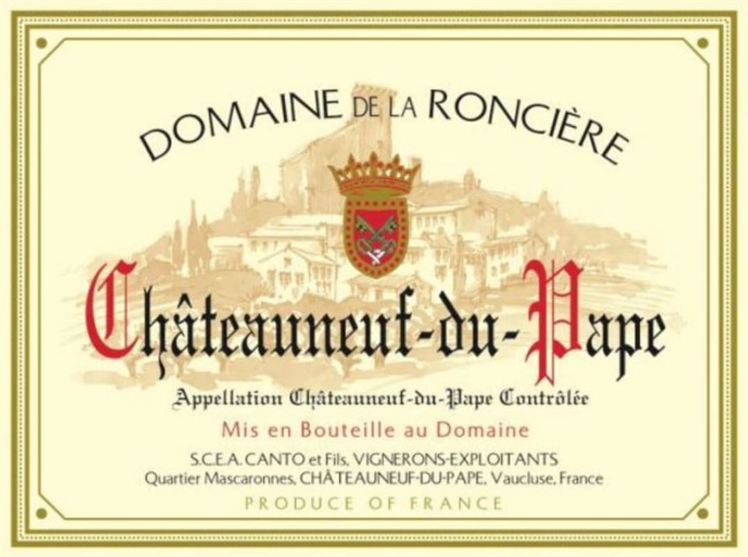 Domaine de la Ronciere Chateauneuf-du-Pape Blanc 2012 Front Label