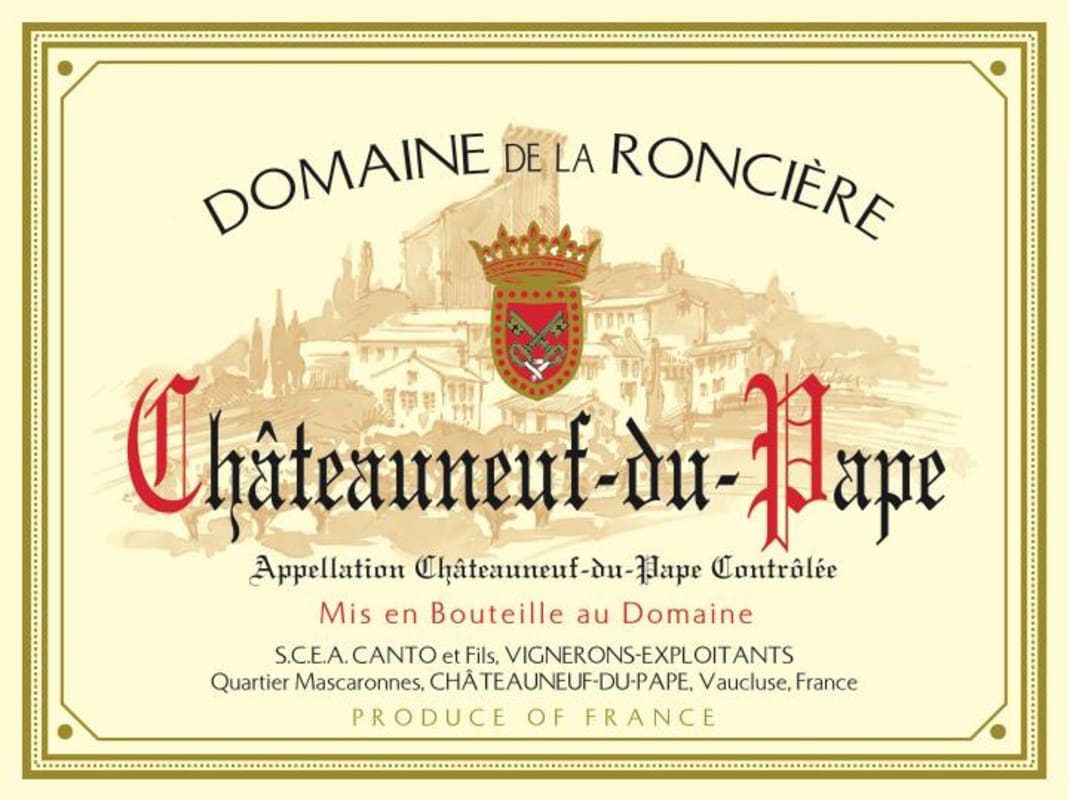 Domaine de la Ronciere Chateauneuf-du-Pape Blanc 2010 Front Label