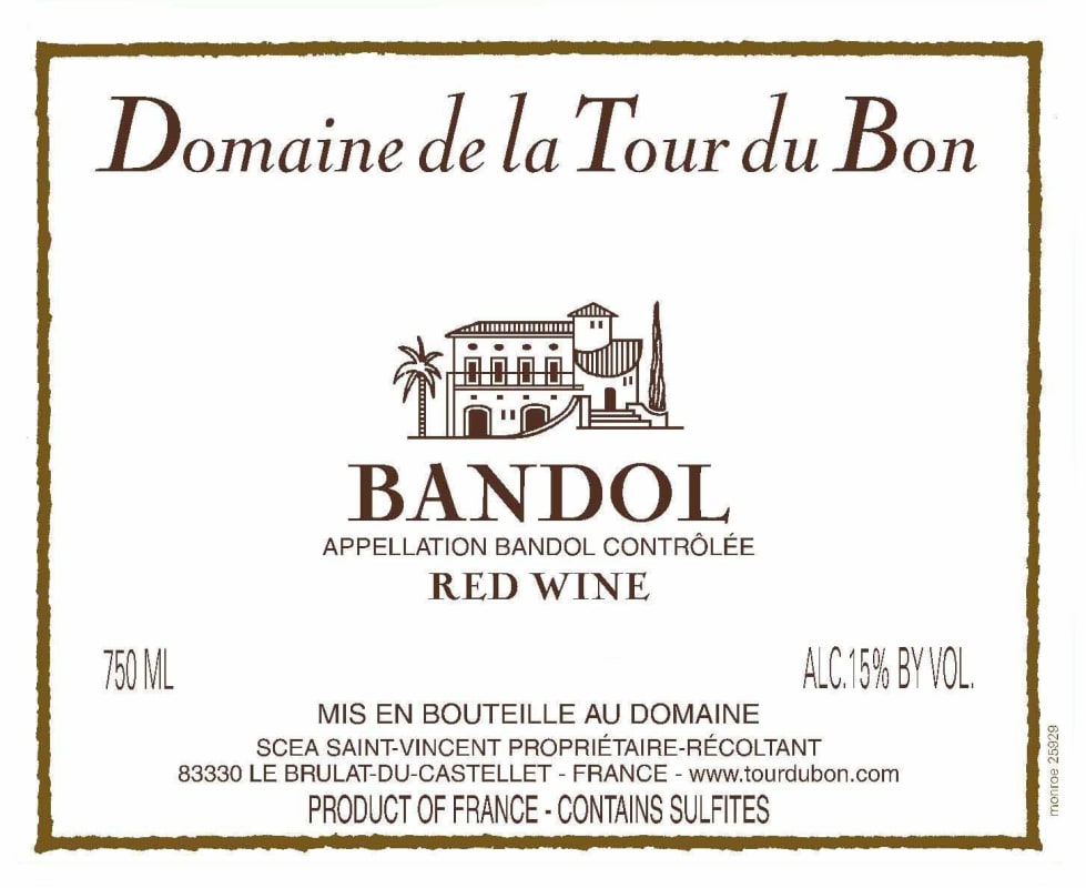 Domaine de La Tour du Bon Bandol 2013 Front Label