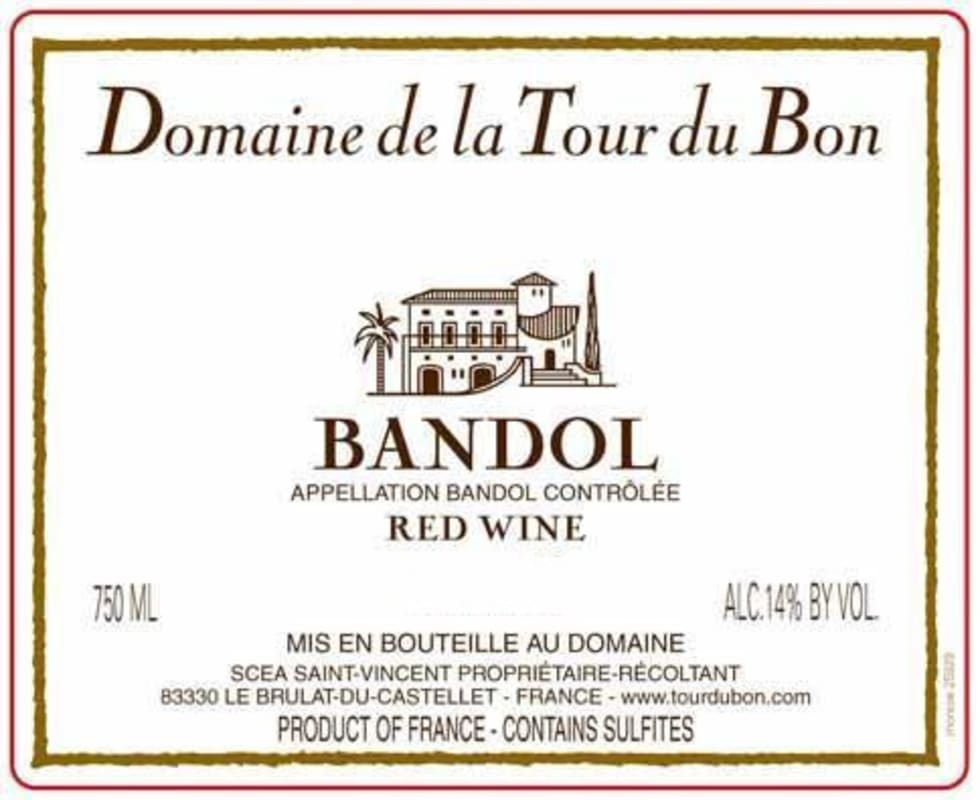 Domaine de La Tour du Bon Bandol 2010 Front Label