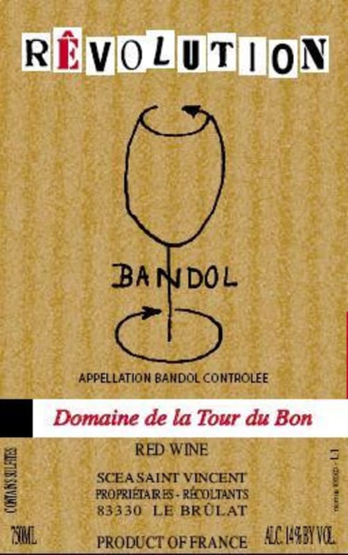 Domaine de La Tour du Bon Bandol Revolution 2011 Front Label