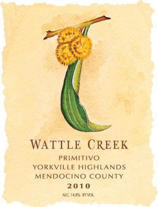 Wattle Creek Primitivo 2010 Front Label