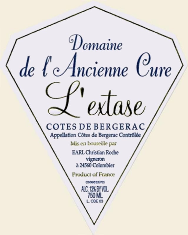 Domaine de l'Ancienne Cure Cure l'Extase 2008 Front Label