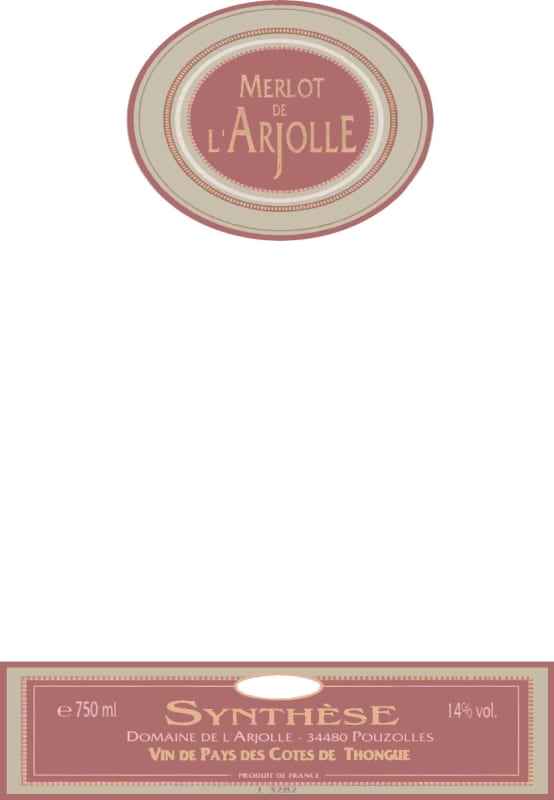 Domaine de l'Arjolle Synthese 2009 Front Label