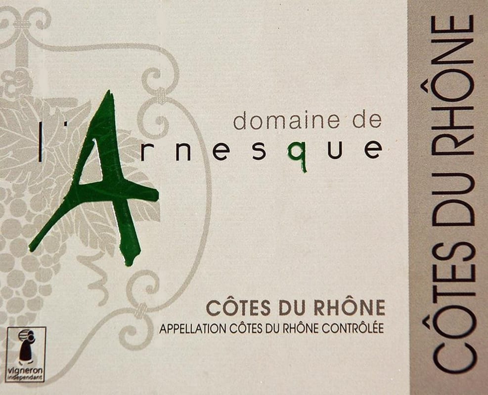 Domaine de L'Arnesque Cotes du Rhone Blanc 2012 Front Label