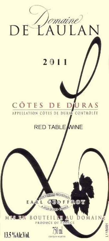 Domaine de Laulan Cotes de Duras Rouge 2011 Front Label