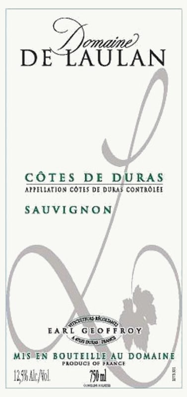 Domaine de Laulan Cotes de Duras Sauvignon Blanc 2015 Front Label