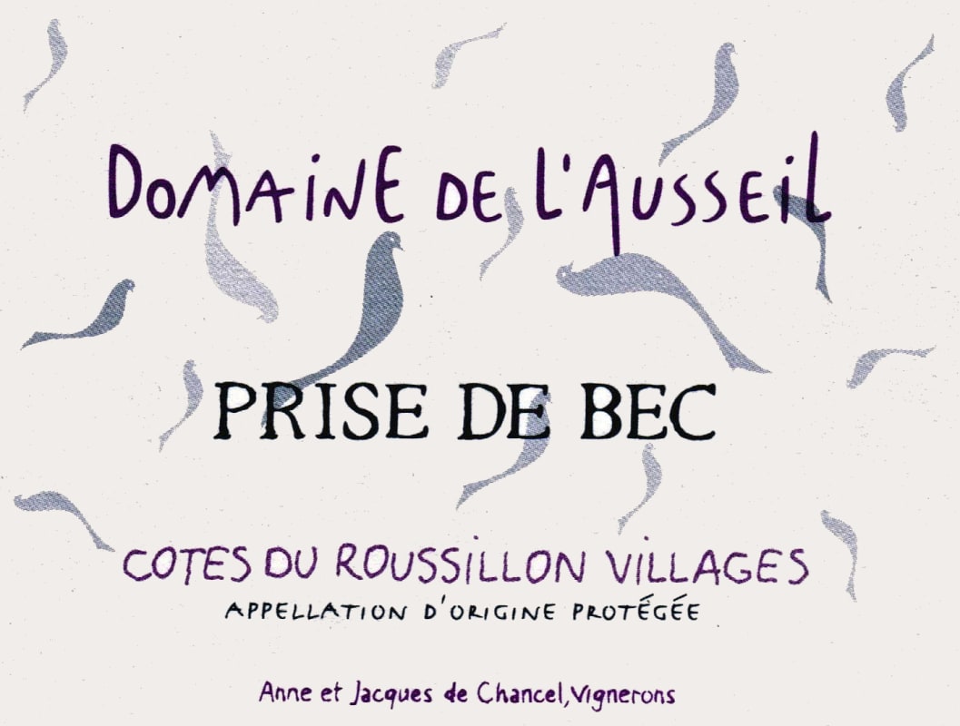 Domaine de l'Ausseil Cotes du Roussillon Villages Prise de Bec 2014 Front Label