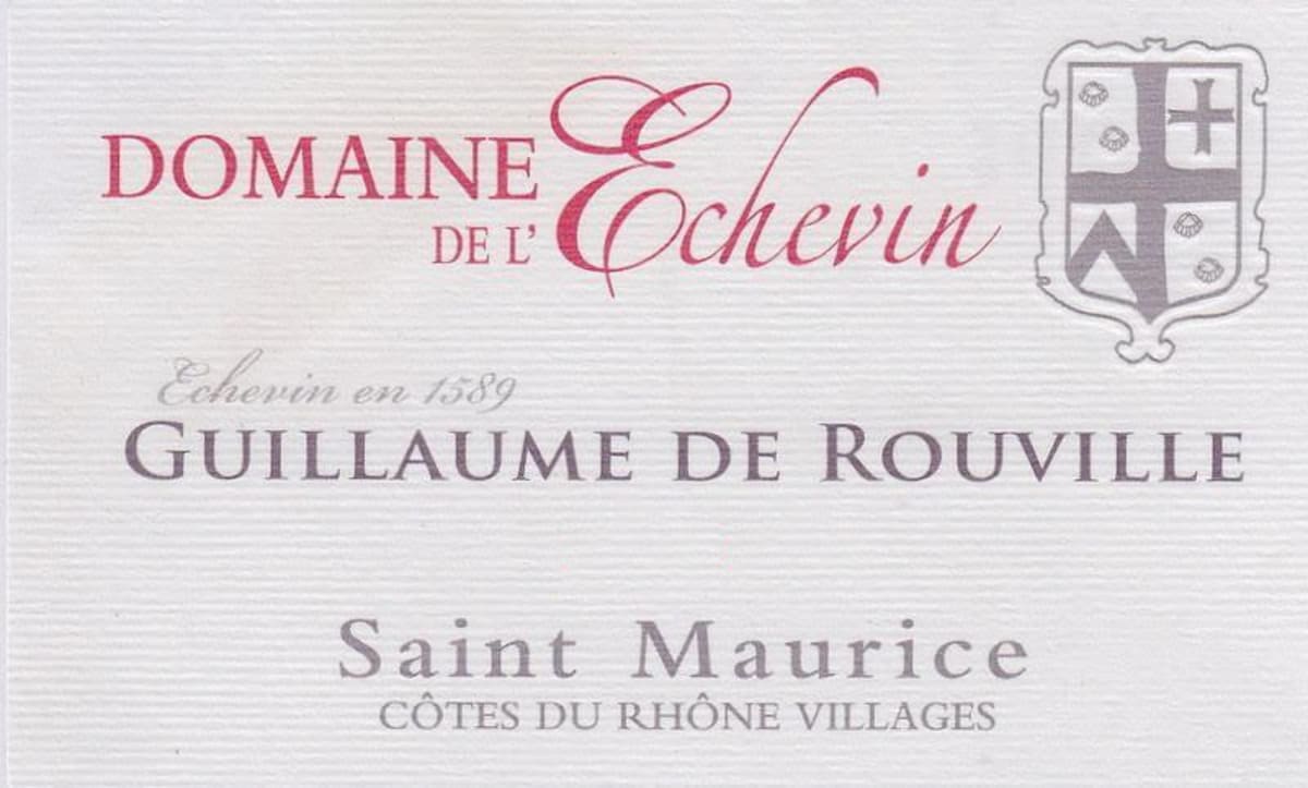 Domaine De L'Echevin Cotes du Rhone Villages Saint Maurice Guillaume de Rouville 2014 Front Label