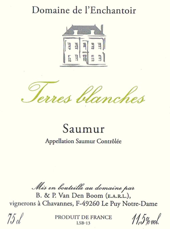 Domaine de L'Enchantoir Saumur Terres Blanches 2015 Front Label